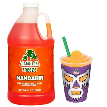 Jarritos Freeze Mandarin Frozen Uncarbonated Beverage Concentrate, 1/2 Gallon Bottle 51 Mix Ratio for Slushies, Granitas & Frozen Drink Machines Tangy Sweet Mandarin Citrus Flavor 33 Servings