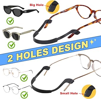 SMARTTOP Kids Glasses Strap with Storage Box, 8 Pack Eyeglass Sunglasses String Strap Holder Eyewear Retainer, Silicone Elastic Sports Toddlers Glasses Strap with Ear Grips 8 Colors