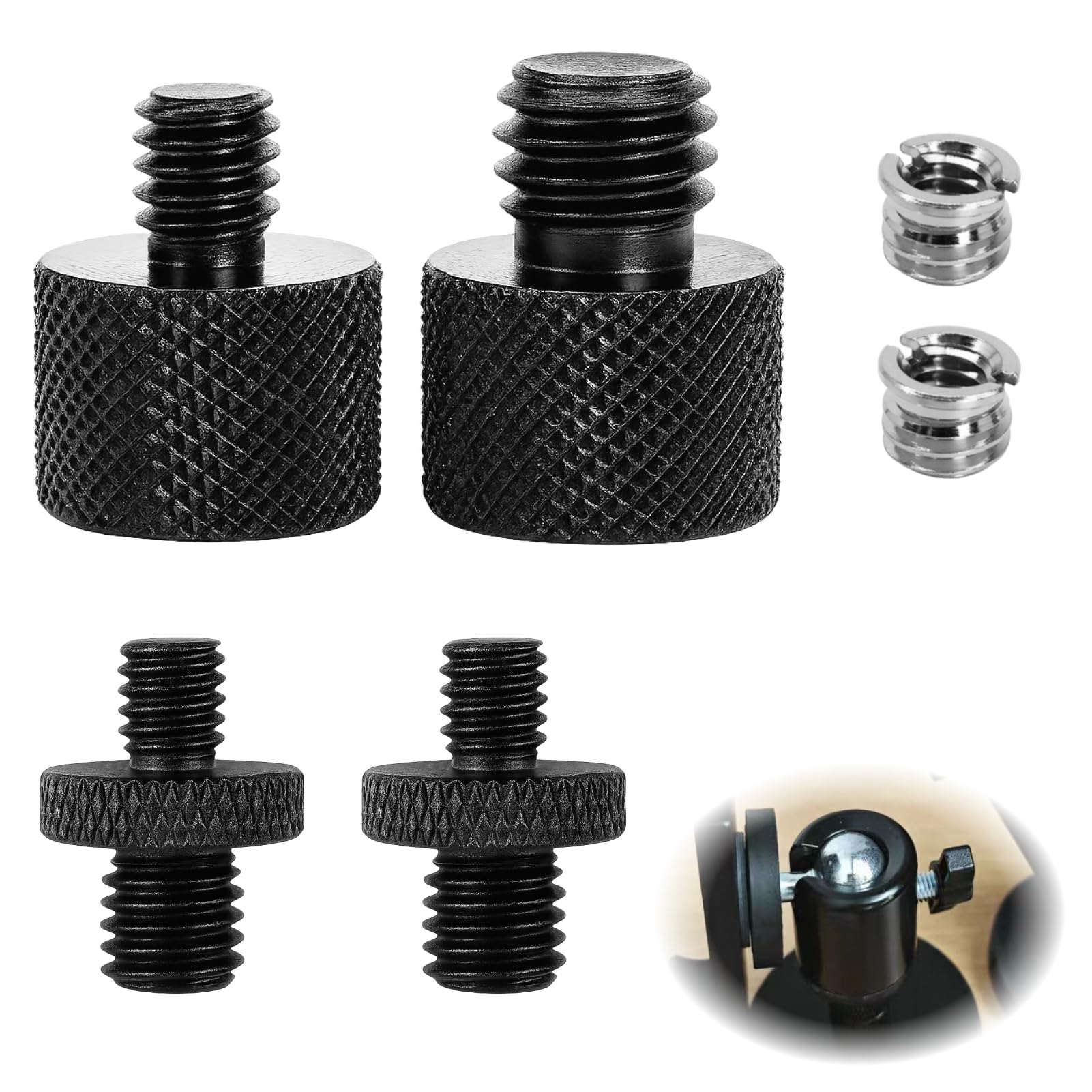 Homeet 20 pezzi treppiede viti pollici adattatore 1/4 su 3/8