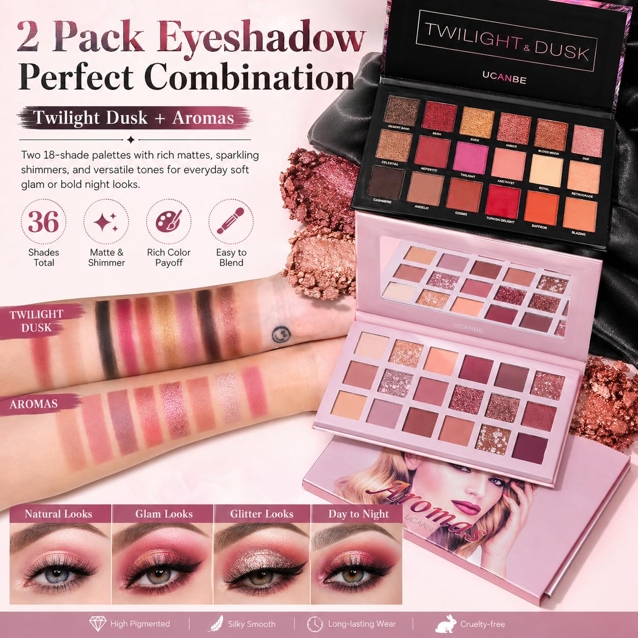 Anti Occhiaie,Twilight Dust + Aromas The New Nude Eyeshadow Palette Makeup Set Matte Shimmer Glitter Ppressed Pearl All Highly Pigmented Blending Powder Natural Velvet Texture Eye Shaow Kit