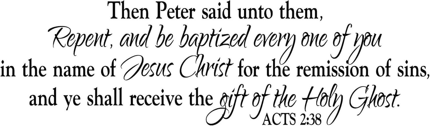 Acts 2:38 Vinyl Wall Decal 3 by Wild Eyes Signs Repent and Be Baptized, KJV, Christian School, Church Bible Verse, Modern Christian Decor, Children's Church School, Youth Room, ACT2V38-0003