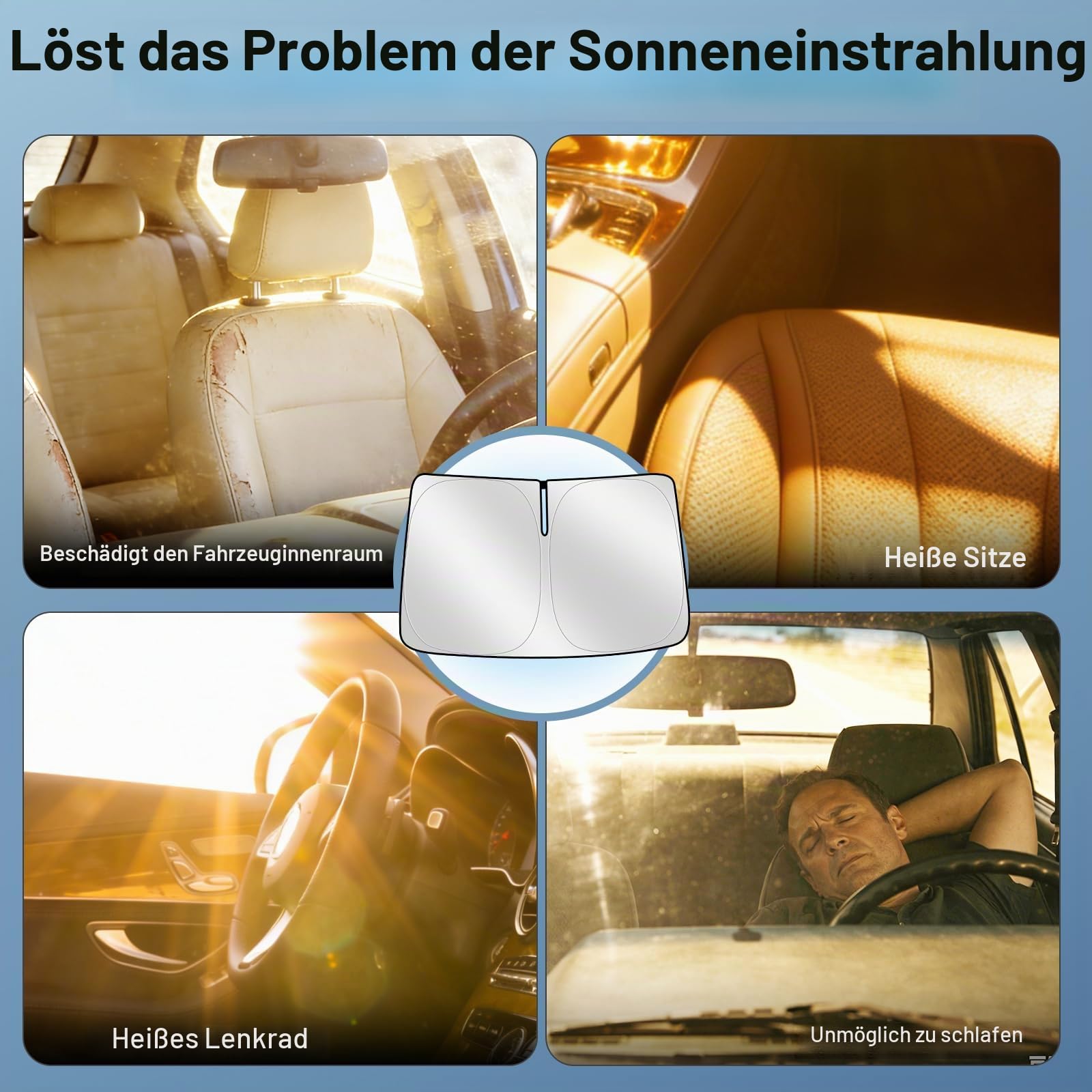 ZATOOTO Sonnenschutz Auto Frontscheibe Custom Fit für VW Passat B8 Variant 2015-2023, Faltbare, Verdickte Reflektierende Polyester Blockiert UV-Strahlen und Hält das Auto Kühler
