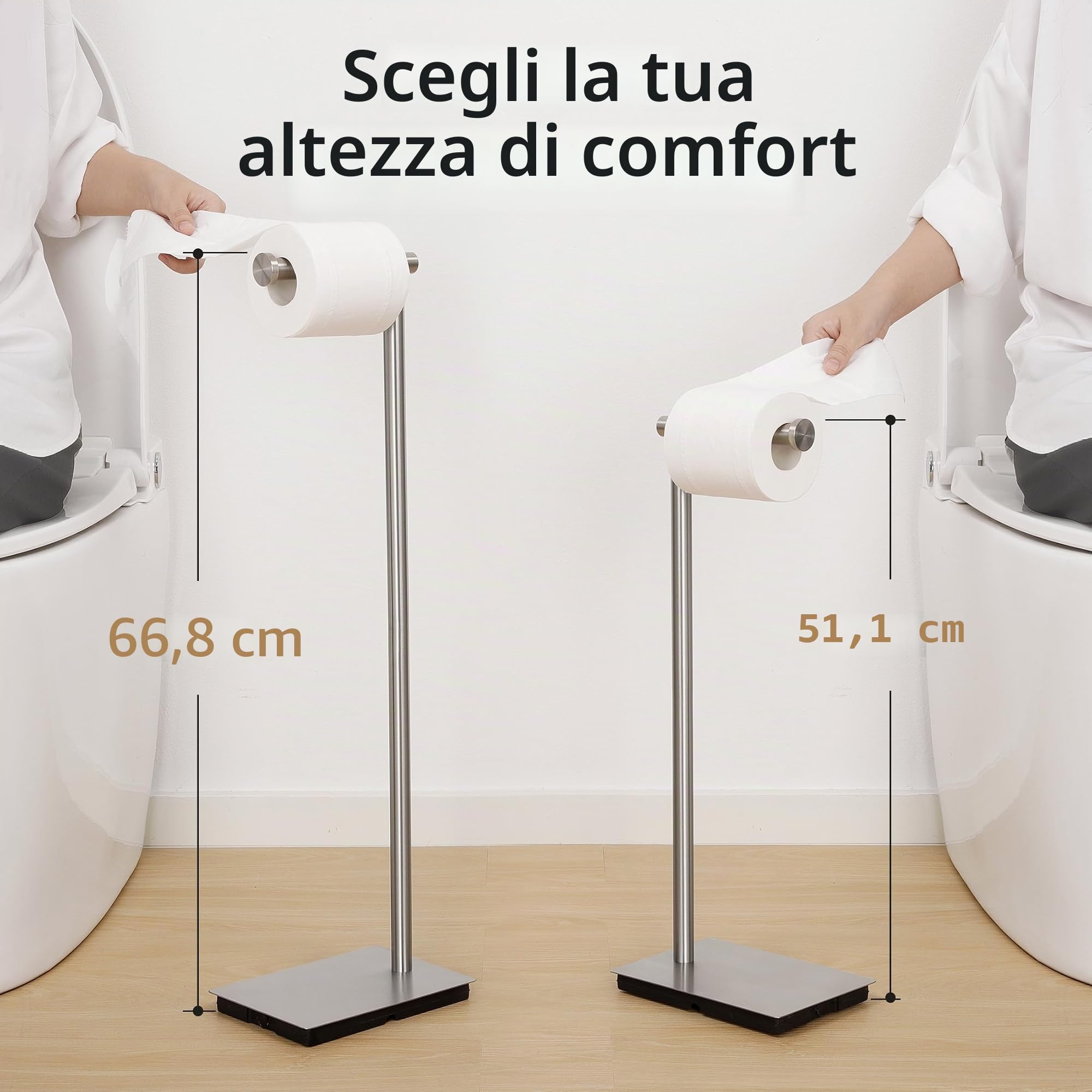 KES Porta Carta Igienica Autoportante Supporto per Bagno Porta Carta Igienica Acciaio Inossidabile Acciaio Spazzolato, BPH286S1A-2 | Base ponderata in acciaio inox SUS304, finitura spazzolata, BPH286S1A-2