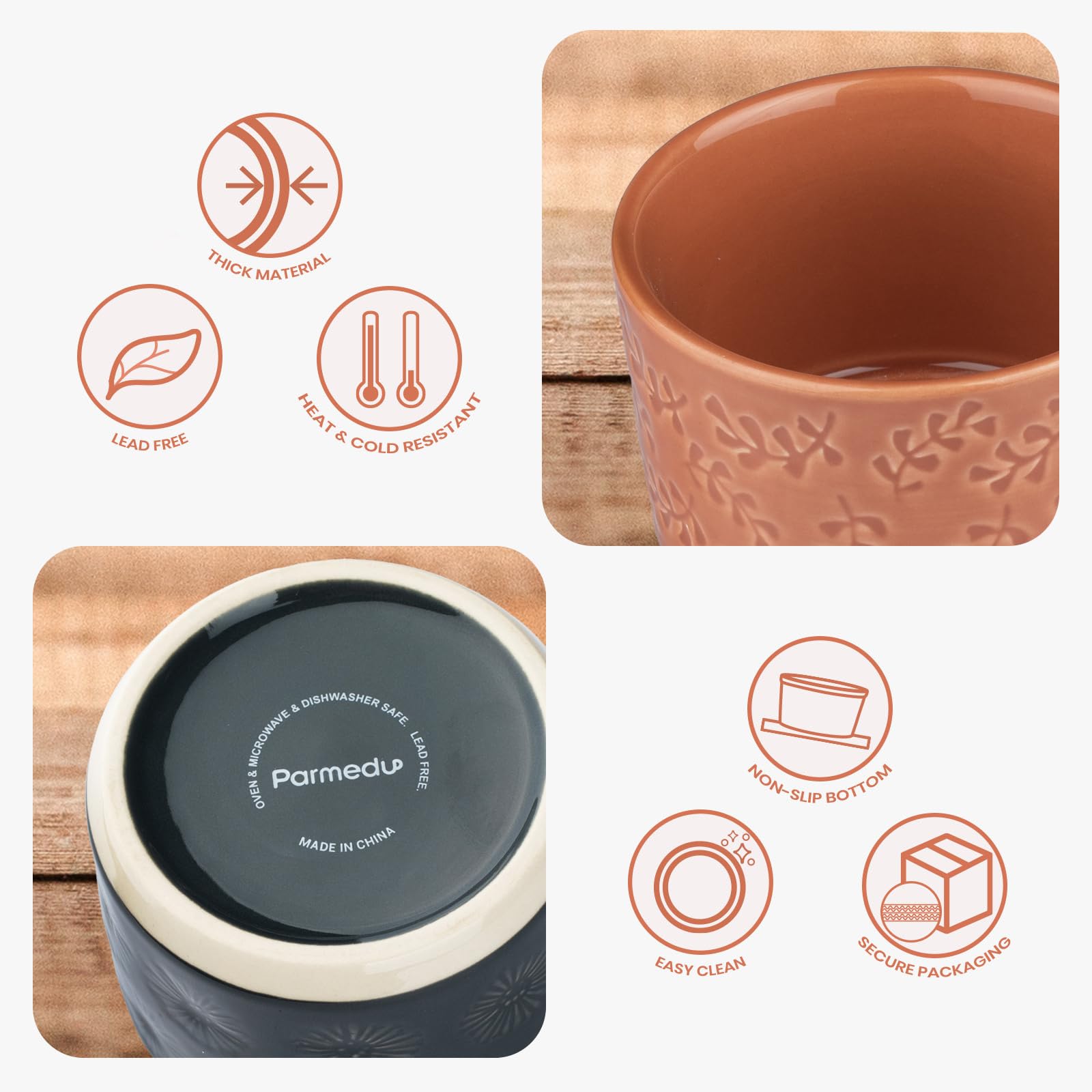 6 Ciotoline In Ceramica ZSMJAER Con Forchette - 185ml, Bianche, Per Forno E Dessert - Foto 10