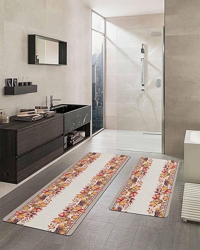 Miniatura 2 de Tapete de baño con hojas bohemias para bañera, antideslizante, de secado rápido y absorbente, de tierra de diatomeas, para fregadero de cocina,