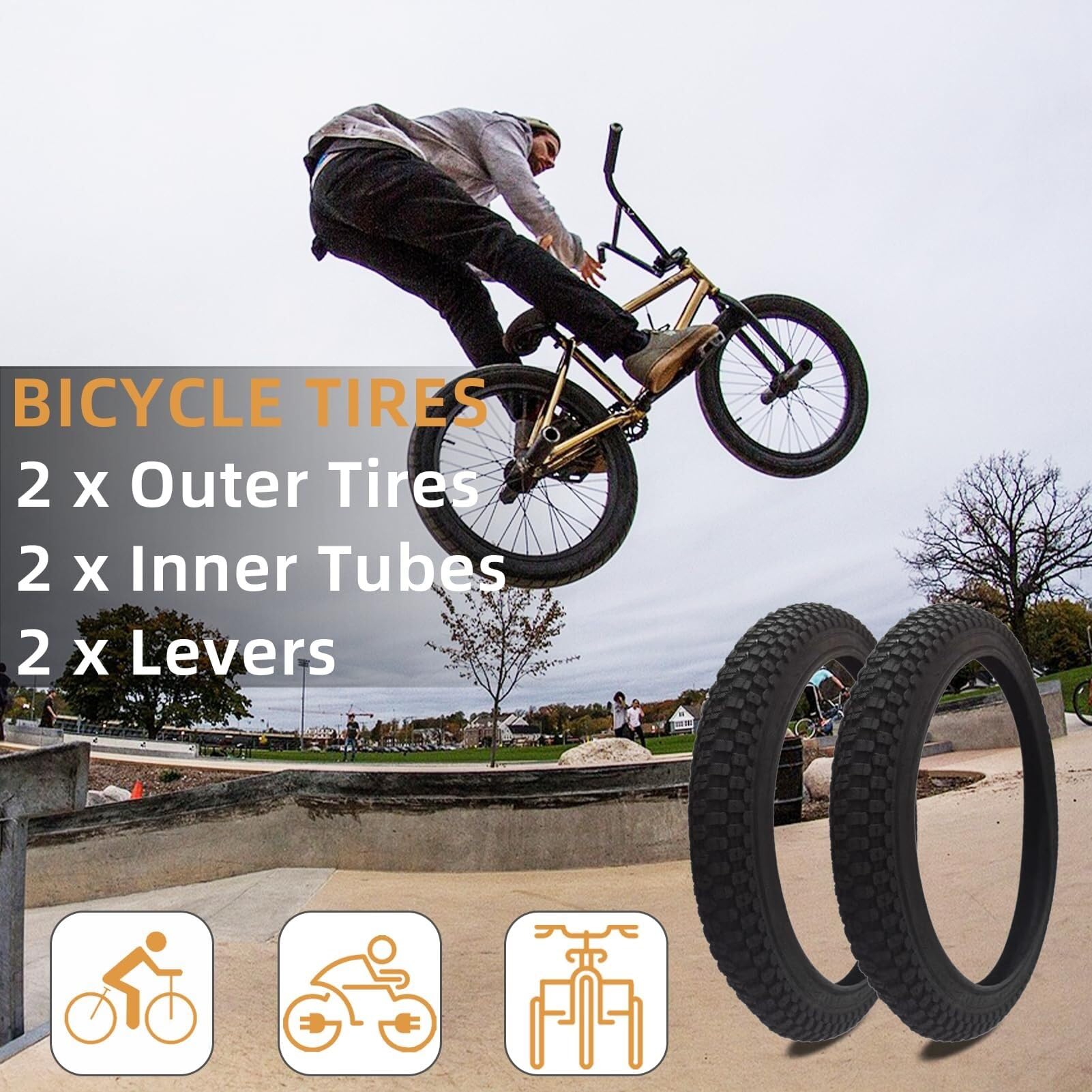 2PCS 20 * 1,75/1,95/2,125/2,35 Opona Do Roweru BMX I Zestaw Rur 20 * 1,75/1,95/2,125/2,35 Szerokie Obręcze Do Roweru Mountain Beach Cruiser Lub Rower Terenowy