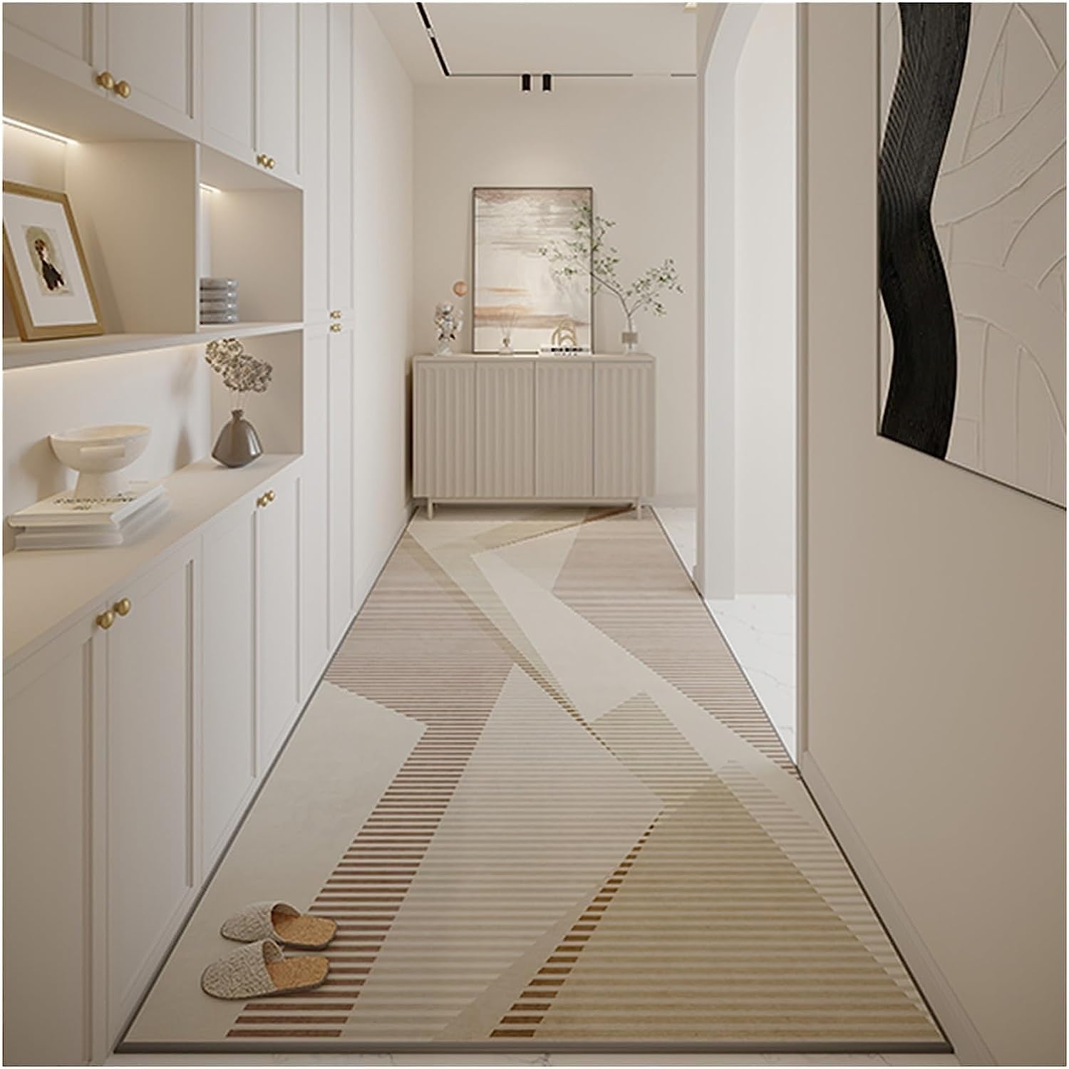 Tapis de couloir lavable avec envers antidérapant haute résistance pour cuisine et bain