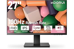 KOORUI 27 inch Thin Full HD(1080p) 100Hz IPS Computer Monitors with 99%...