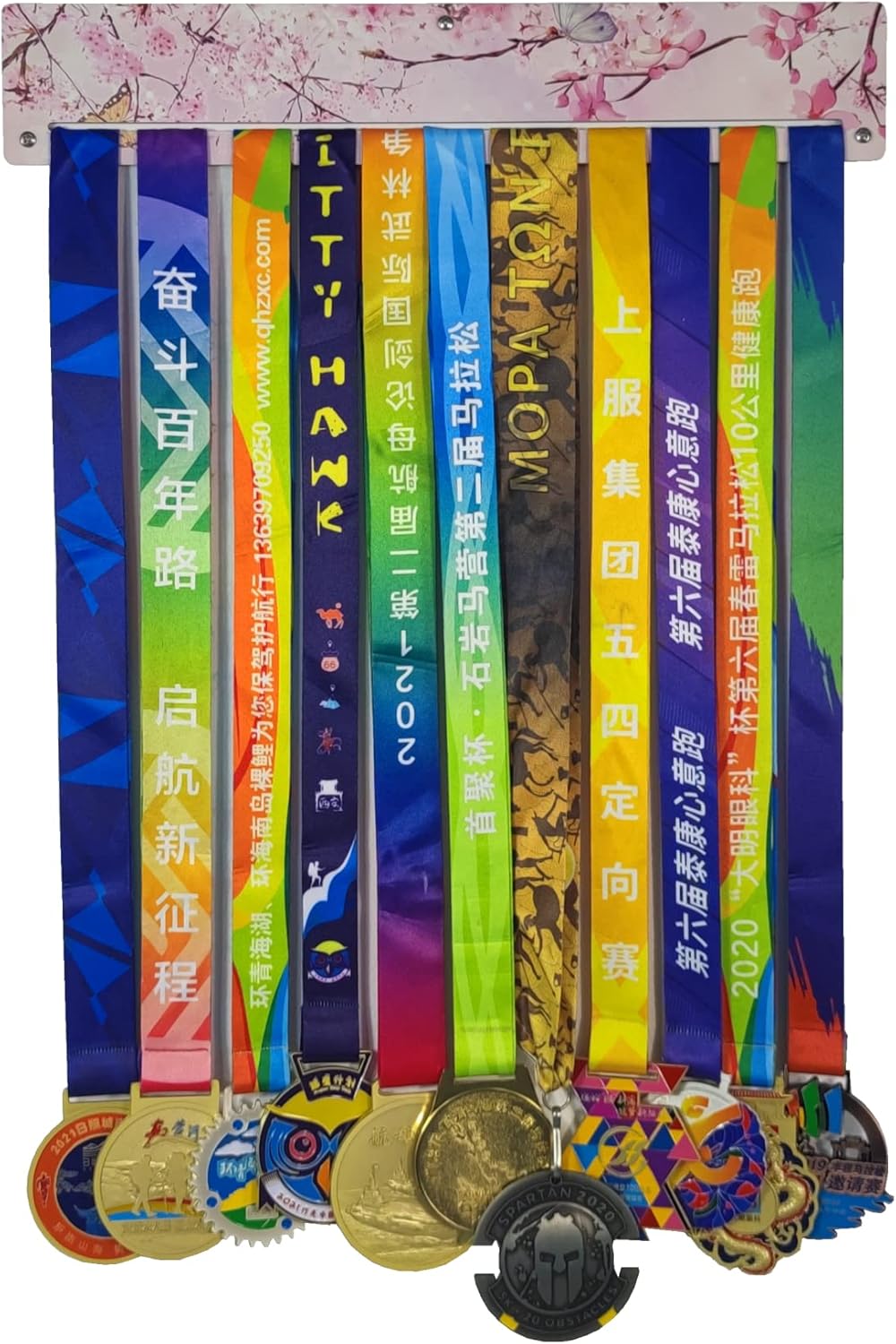 Marathon Medal Display Stand, UV Color Spray Painting is Beautiful and Generous, Large Size Can Hang More Cards, with 3 Screws, Easy to Install Easy to Use, Easy to Replace Medals