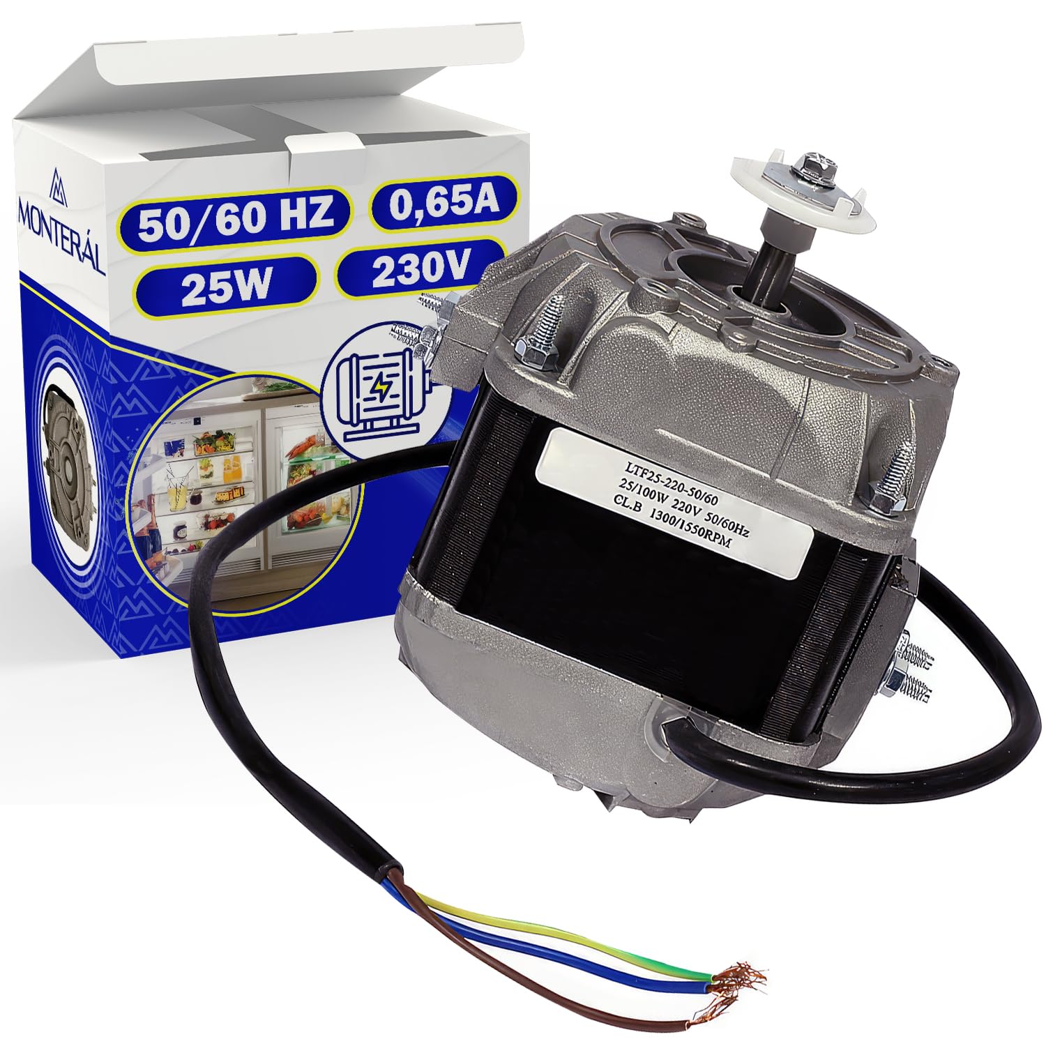 Motoventilador Universal 25W 230V para Congelador y Frigorífico - Garantía de 10 Años - MONTERAL
