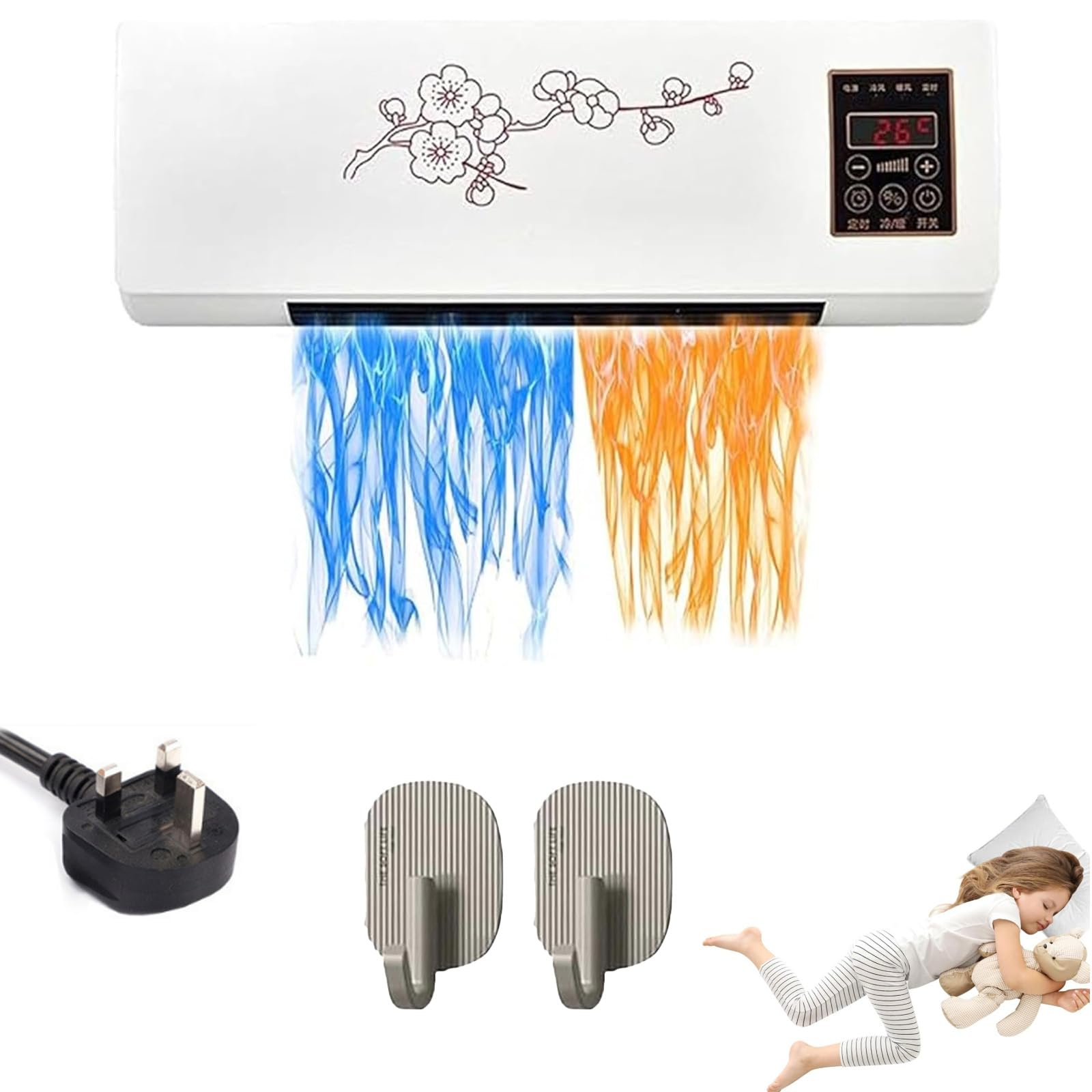 Climafy Air Conditioner, Upgraded Portable Air Conditioning Split Max, Mini Split AC/Heating System, 3500W Quiet Operation, With Remote Control for Home, Office (C)