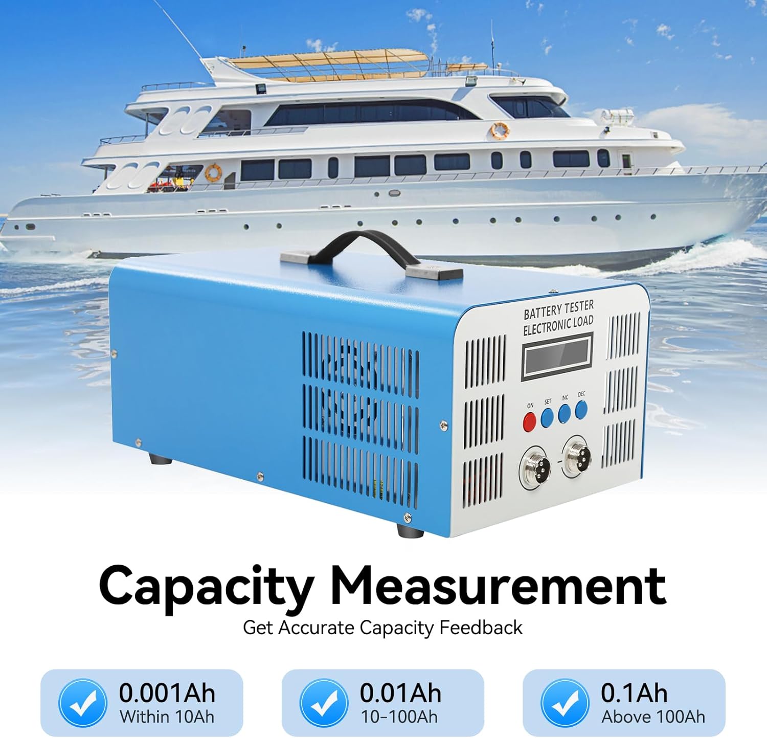 Programmable DC Power Distribution Unit with Capacity Testing Function, 0-5V 40A 200W Adjustable Discharge Charger for Battery Analyzer (Li-ion, Ni-Cd, 18650)