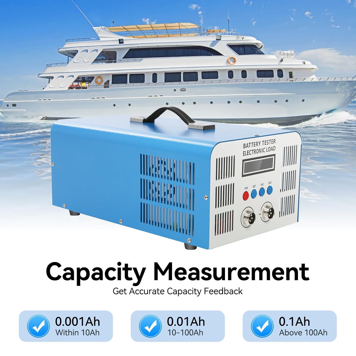 EBC-A40L Battery Capacity Tester,200W 110V 5V Load High Current Power Supply Tester, DC Load Tester for Testing Discharge Plate
