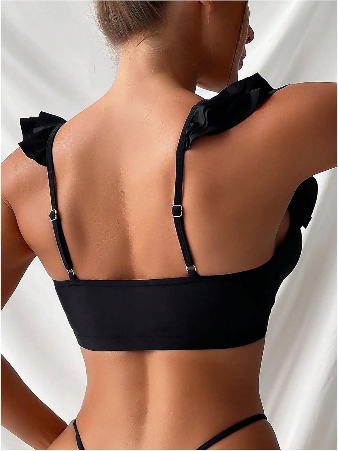 Floerns Women's Swimwear Ruffle Trim Bikini Top Bathing Suit Bikini Bralette - Image 2