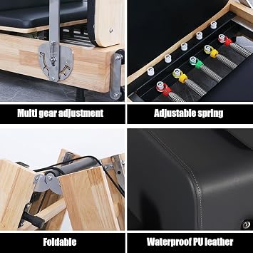 Foldable Pilates Reformer Machine, Wooden Pilates Reformer, Reformer Machine, Pilates Studio Machine, Home Pilates Reformers, Studio Equipments for Home
