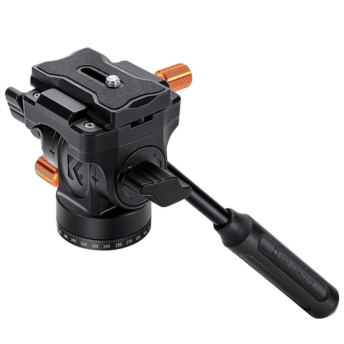 K&F CONCEPT Plastic Fluid Head Silky Smooth for 360°Pan and Tilt | Lightweight, Compatible Arca Swiss Max Load 7.6 lbs for Travel, Outdoor Shooting, Vlog. FH-04