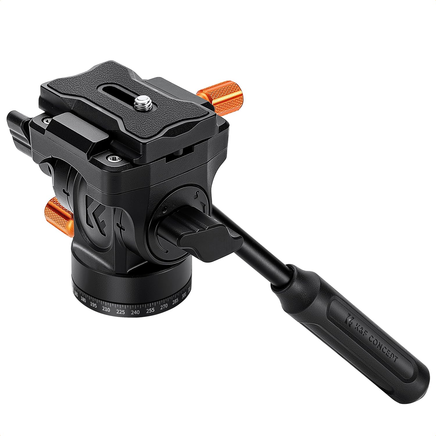 K&F Concept Tête Fluide Plastique 360° Charge 3,45kg | Légère, compatible Arca-Swiss, pour voyage/extérieur/vlog - FH04
