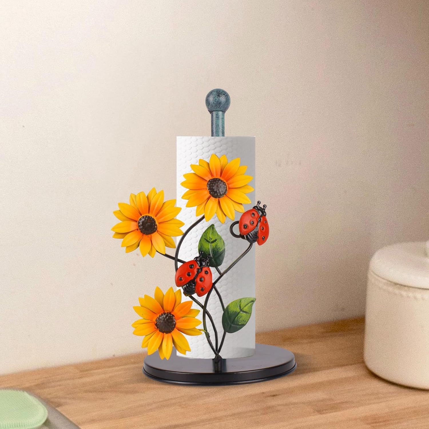 Generic Elegant Sunflower Paper Towel Stand for Home And Office Decor, Yellow