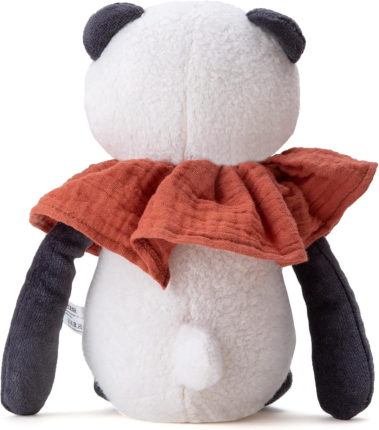 Stuffed Animal Organic Cotton Baby Plush Toys, 9” Organic Sitting Panda with Rattle Soft Cuddly Toy for Boys and Girls