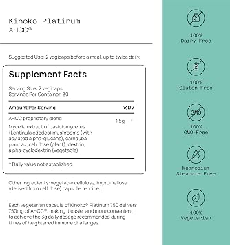 Quality of Life AHCC Kinoko Platinum and Advasorb Vitamin C - Immune Support Bundle