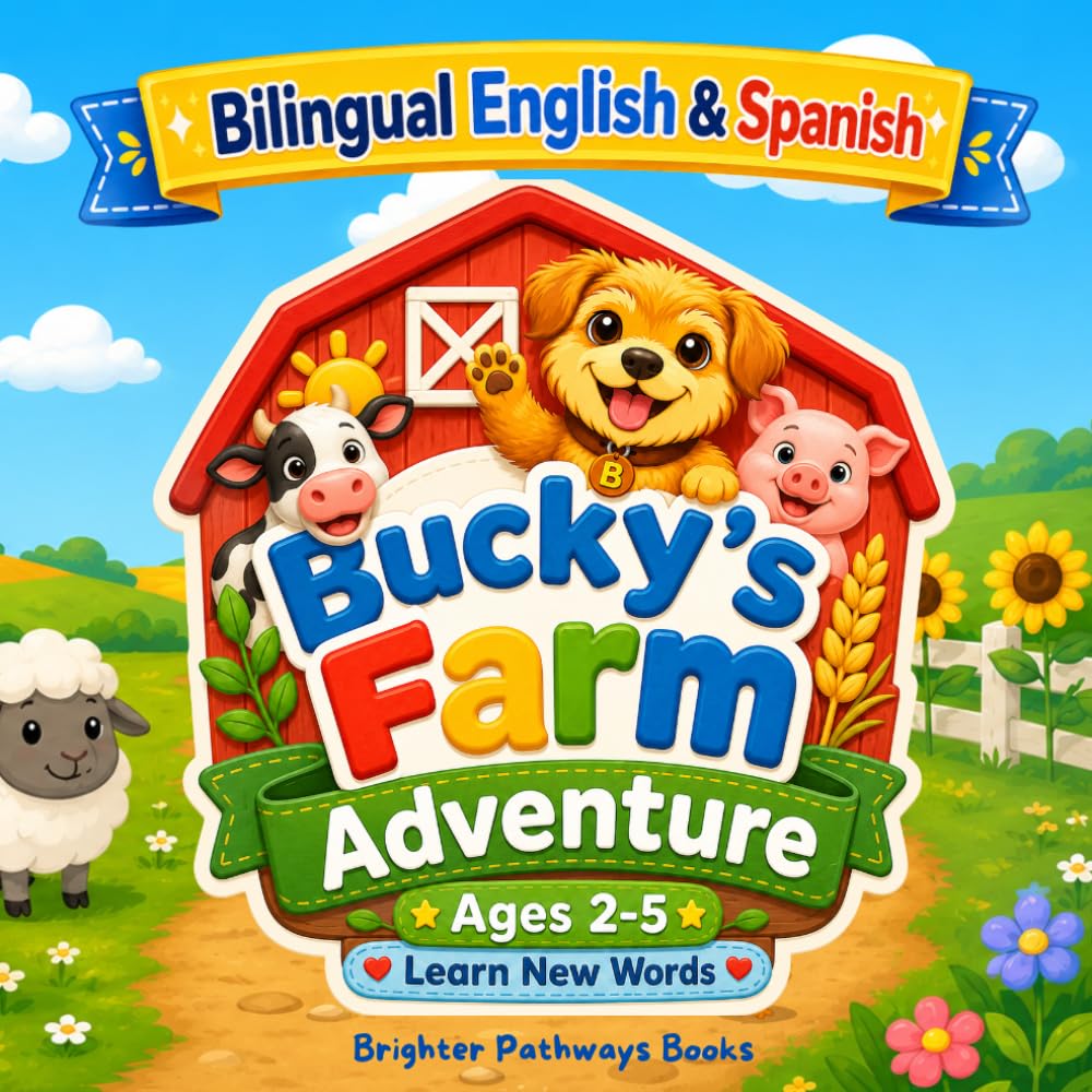 Bucky’s Farm Adventure: Learn English & Spanish with Farm Animals for Toddlers (Bucky's Bilingual Books)