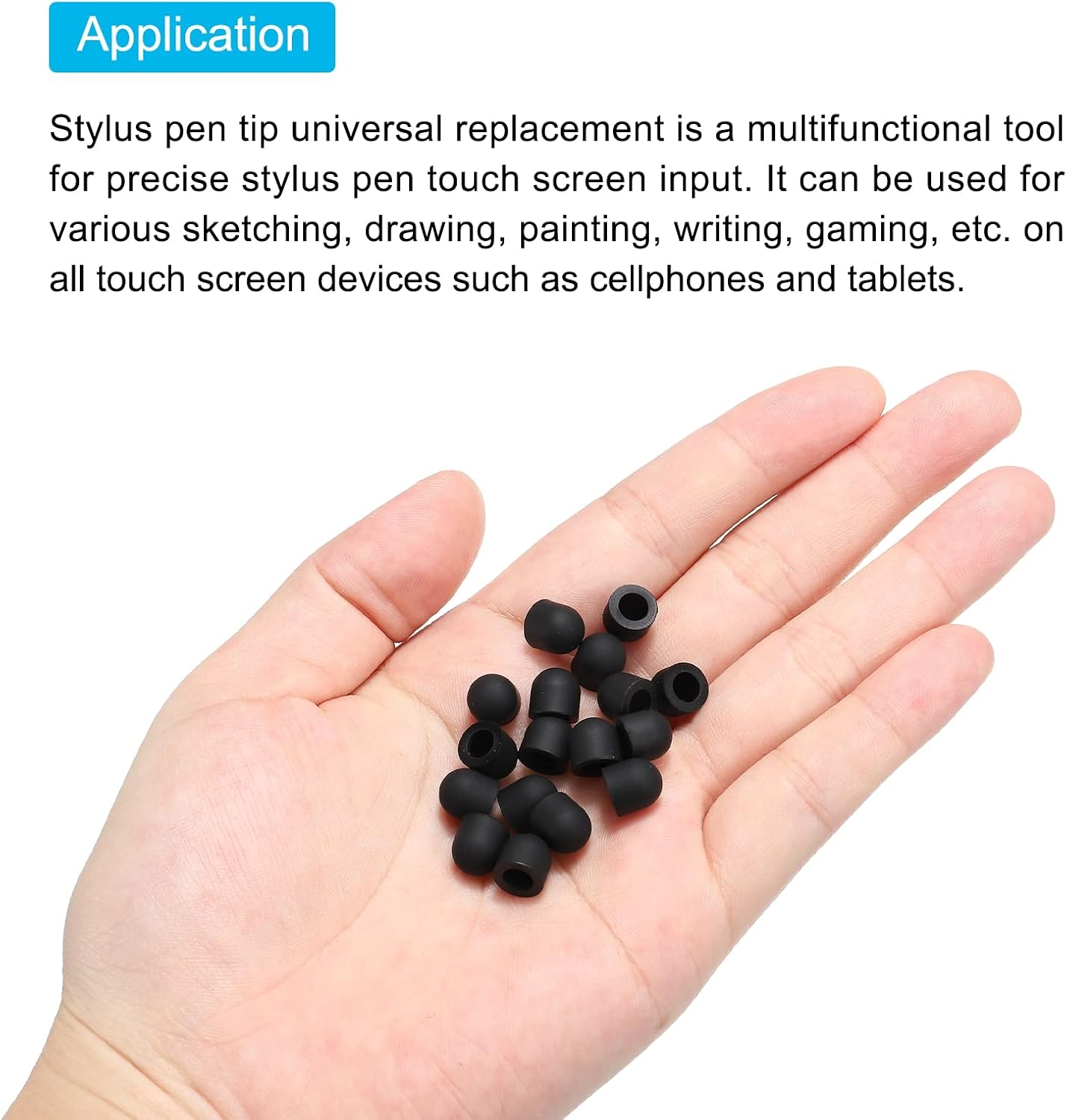 MECCANIXITY 50pcs 7mm Stylus Pen Fine Tips Conductive Rubber Capacitive Touch Screen Pens Tip Soft Universal Replacement
