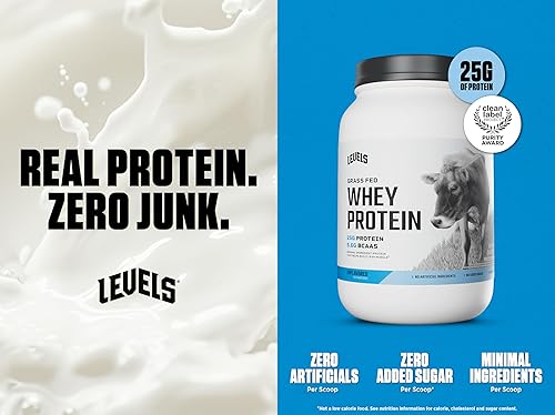 Miniatura 170 de Levels - Concentrado de proteína de suero de leche de ganado alimentado con pasto, sin ingredientes artificiales, 0.85 oz de proteína, capuchino, 2