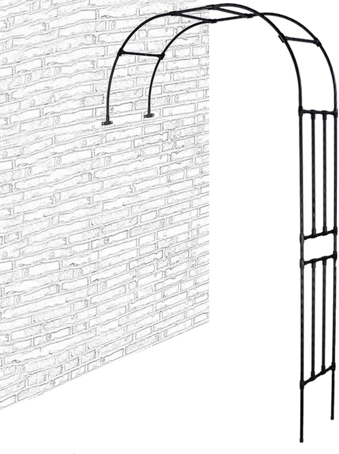 Decorative Outdoor Garden Arch, Metal Wedding Arbor, Party Decoration Arbor, Strong Weather Resistant Climbing Plants Indoor Outdoor Support Arches, Easy to Install(Black,47x15.7x94.5in)