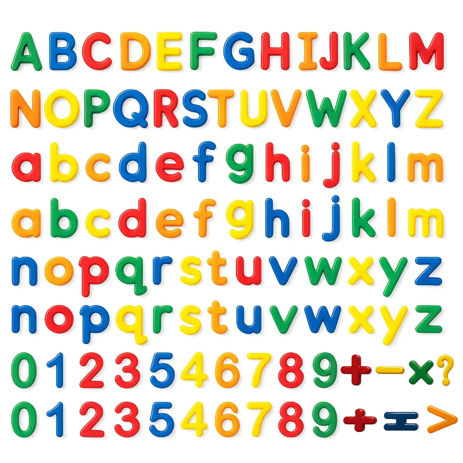 5 Sets of Magnetic Letters and Numbers for Children, Letter Magnets for Preschool Learning, Bath Time Education and Fridge Spelling Games, Includes Uppercase, Lowercase Letters and Math Symbols
