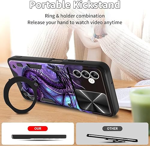 Vista 67 de Funda protectora híbrida para Samsung Galaxy A53 5G de 6.5 pulgadas y anillo giratorio de 360 grados, función atril, híbrida, de doble capa