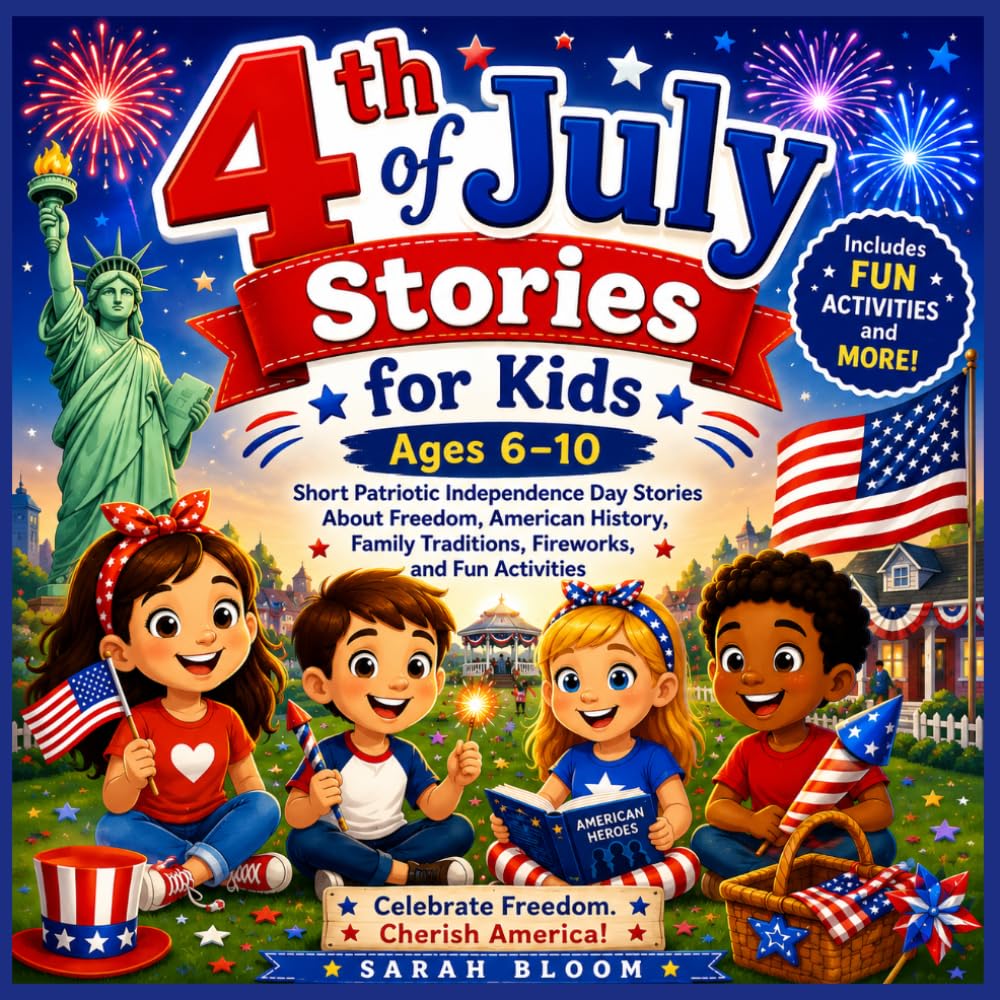 Fourth of July Stories for Kids Ages 6–10: Short Patriotic Independence Day Stories About Freedom, American History, Family Traditions, Fireworks, and Fun Facts