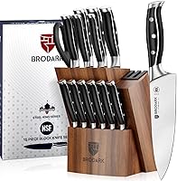 Vista 1 de BRODARK Kitchen Knife Set: Full Tang 15 Pcs Professional Chef Knife Set with Sharpener, Razor-sharp Knives Set for Kitchen, German Stainless Steel