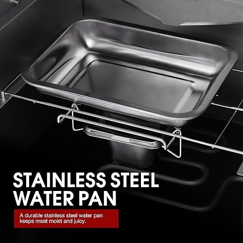 Miniatura 9 de SE2806 - Ahumador eléctrico analógico de 28 pulgadas con 3 estantes cromados, ventana de visión transparente, área de cocción de 454 pulgadas