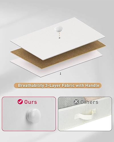 Miniatura 7 de Cómoda alta de tela para dormitorio, torre organizadora de almacenamiento vertical con 6 cajones, cómoda con contenedores, marco de acero, parte