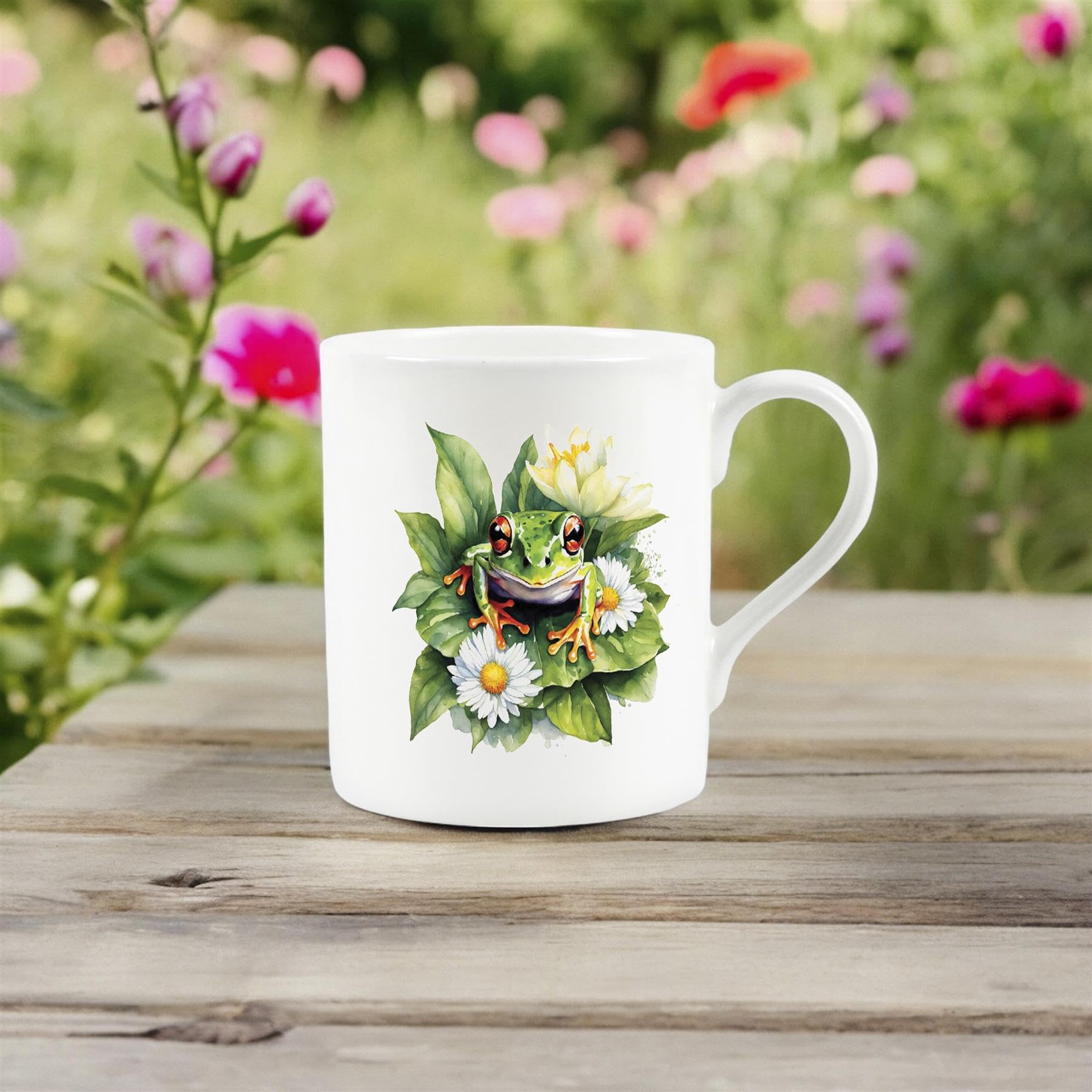 Purely Home Floral Frog Mug, Exotic Animals & Flowers Nature Gifts, Creatures Great & Small Jungle Wildlife Themed Present - Image 3