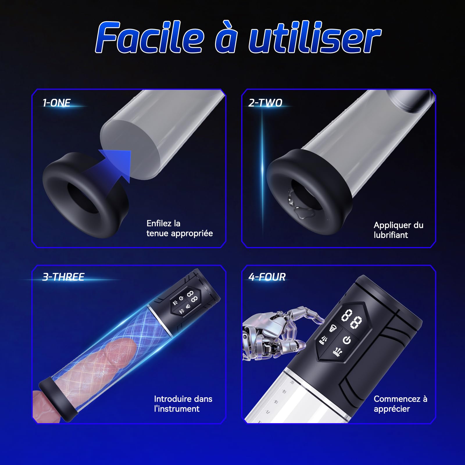 Pompe à Pénis Sextoyse Homme Sex Masturbateur Homme Masculins avec 10 types de Succion & 6 Anneaux de Pénis & 2 Housses en Silicone Pompe à Pénis Vibromasseurs Sex Toys Femme Sex Adulte Noir