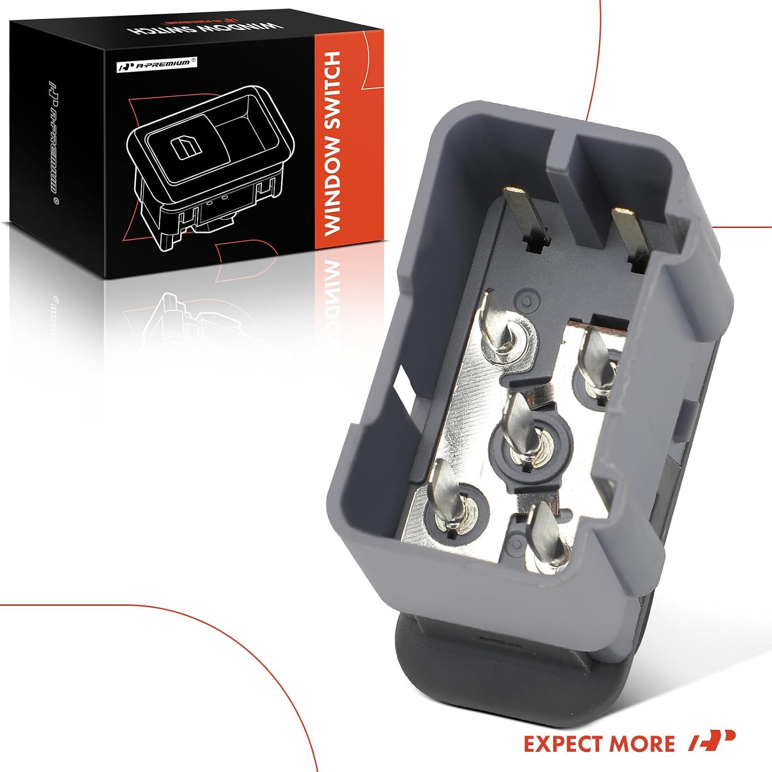 A-Premium Power Window Switch Compatible with Ford F150 1997-2002, F250 1997-1999, Expedition 1997-2002, F250/F350/F450/F550 Super Duty 1999-2001, F650, F750, Excursion & Lincoln Navigator, Blackwood