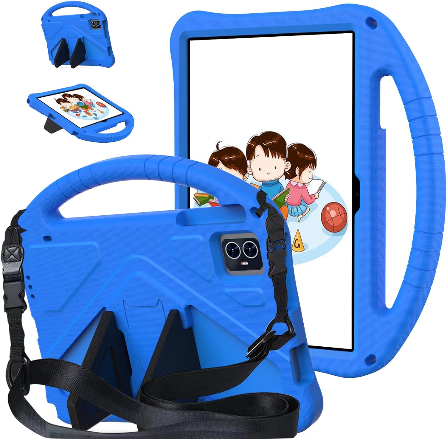 YRH for Tmobile Revvl Tab 2 Case (2025), Kids EVA Shockproof Cover with Shoulder Strap for T-Mobile Revvl Tab 2 Tablet (Purple)