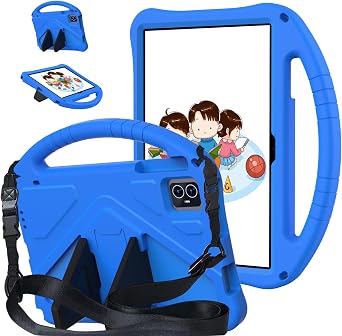 YRH for Tmobile Revvl Tab 2 Case 2025, Kids EVA Shockproof Cover with Shoulder Strap for T-Mobile Revvl Tab 2 Tablet Blue