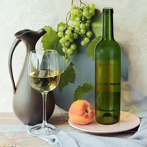 Miniatura 7 de DEAYOU Paquete de 8 botellas de vino burdeos de 25.4 fl oz, botellas de vidrio transparente con 8 corchos y 8 cápsulas retráctiles de PVC, botella