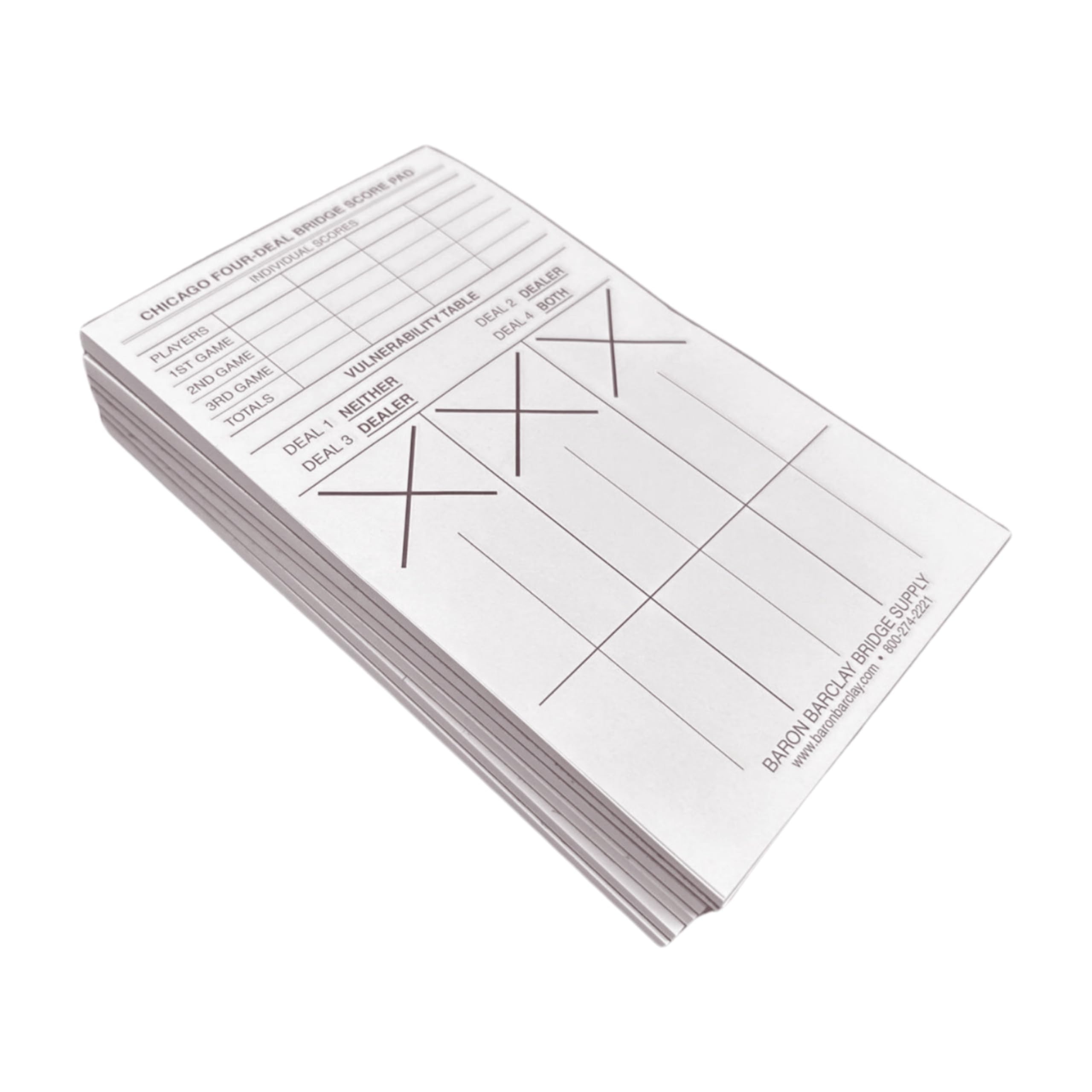 Baron Barclay Chicago Bridge Score Pads - 6 Packs of 50 Score Sheets (300 Total)
