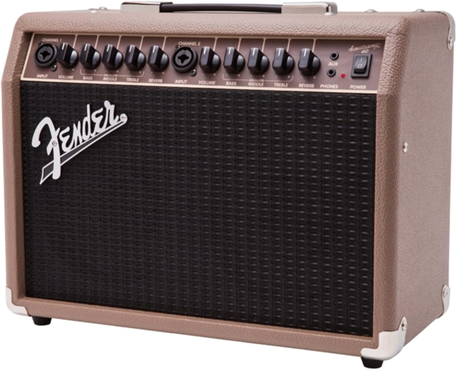 Fender Acoustasonic Guitar Amp for Acoustic Guitar, 40 Watts, with 2-Year Warranty 2x6.5 Inch Speakers, Chorus Effect, Dual Front-panel Inputs, 9.8Dx17.6Wx15.5H Inches, Brown/Wheat - Image 3