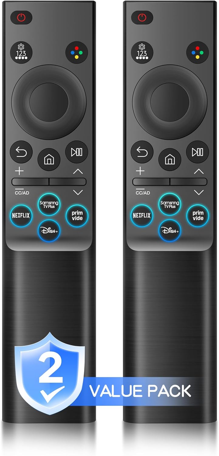【Pack of 2】 Universal for Samsung TV Remote, Compatible with Samsung Remote Control for Smart TV, BN59-01388A Replacement for CU7000/DU7200, for 2015-2026 Crystal UHD Frame QLED LED HDTV Series TVs