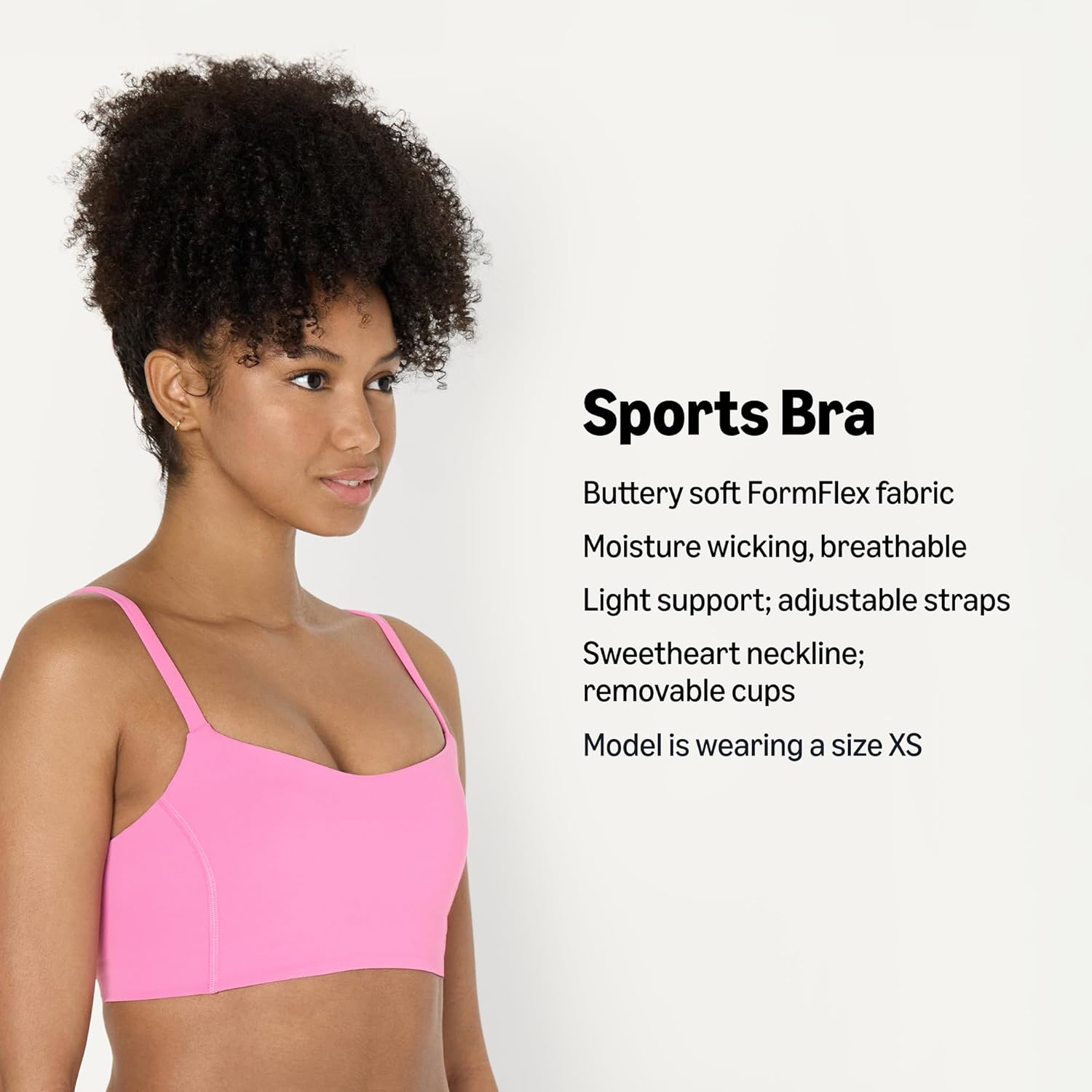 Amazon Essentials Women's Active FormFlex Buttery Soft Light Support Sweetheart Neck Yoga Sports Bra - Image 2