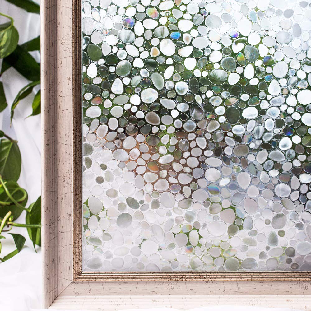 Decorative Privacy Film Privacy Window Film Stained Glass Window Film Decor Film Static Cling Window Film Self Adhesive Privacy Film for Bathroom (style1 35.5"x78.7")