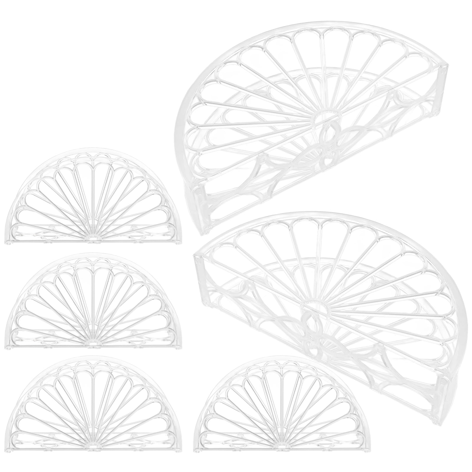 Servilletero Decorativo Semicircular de Plástico Ps Transparente Superficie Lisa y Acabado Fino para Cenas y Bares, Pack de 6 Unidades