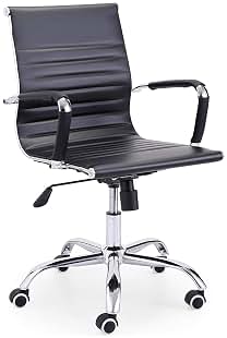 Adec Group Lucy, Silla de Oficina, Silla de Despacho o Escritorio, Acabado en Simil Piel Negro, Medidas: 64 cm (Ancho) x 64 cm (Fondo) x 89-99 cm (Alto)