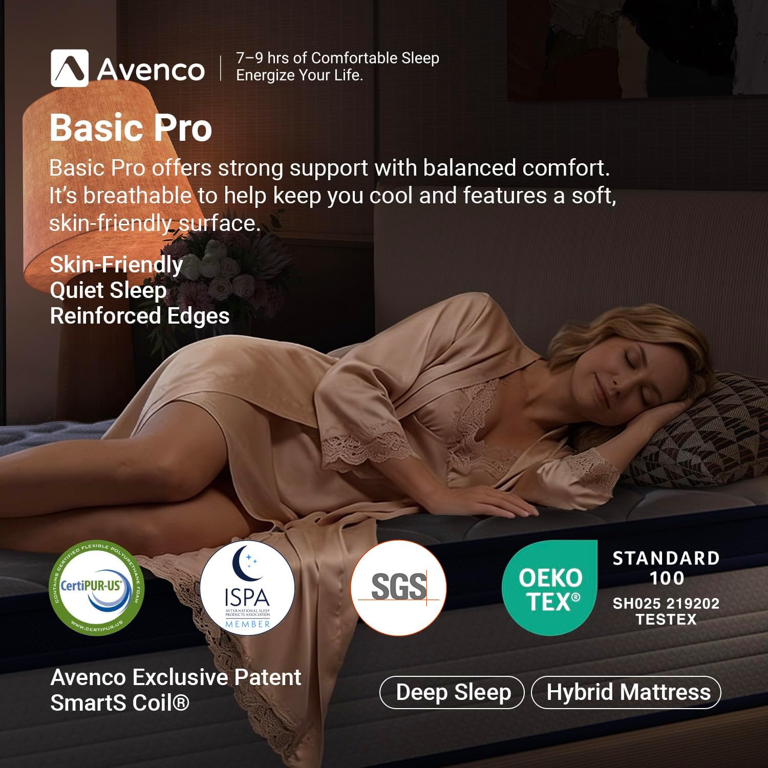 Avenco 10 Inch Full Size Mattress for Deep Sleep, Full Mattresses with Smart Coil Spring Technology for Pressure Relief, Breathable Cover Motion Isolation CertiPUR-US Certified Bed Mattress in a Box
