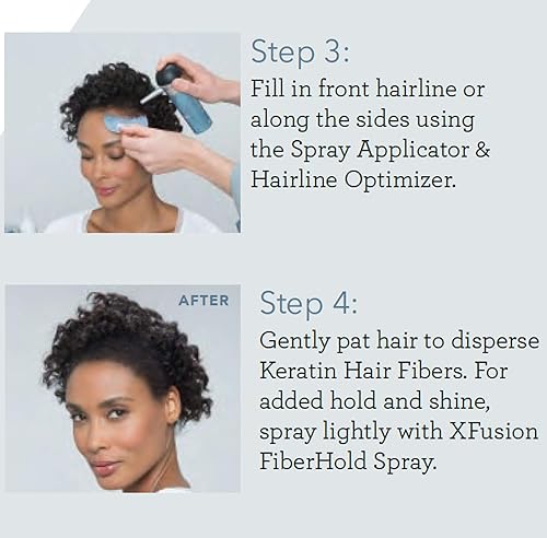 Miniatura 7 de XFusion - Fibras capilares de queratina, color negro (tamaño grande, 0.99 oz)