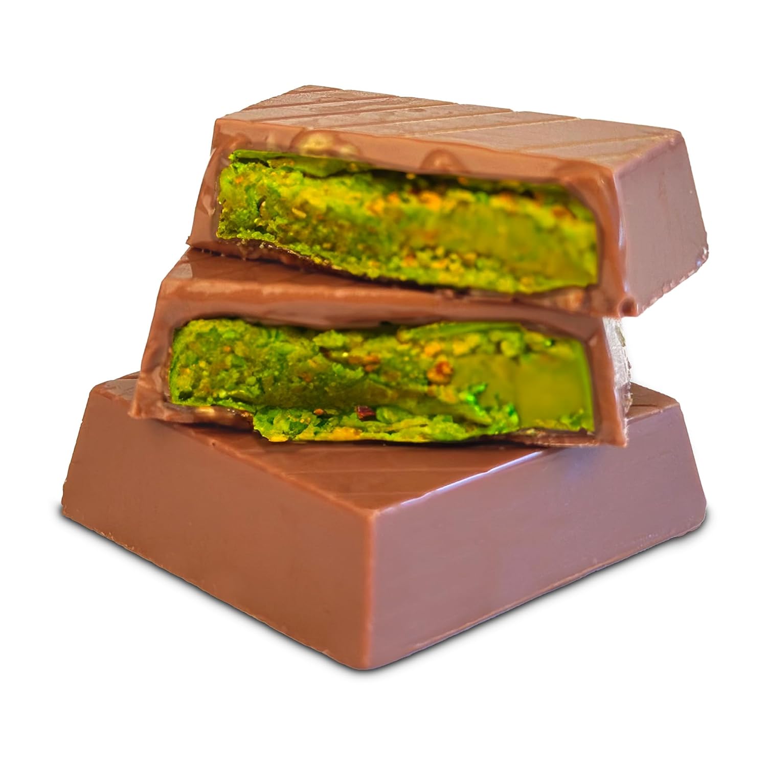 Dubai Pistachio Chocolate Gift Box – 16 Pieces x 0.7 oz) | Premium Stuffed Chocolate, Gold-Wrapped Treats Inspired by Knafeh